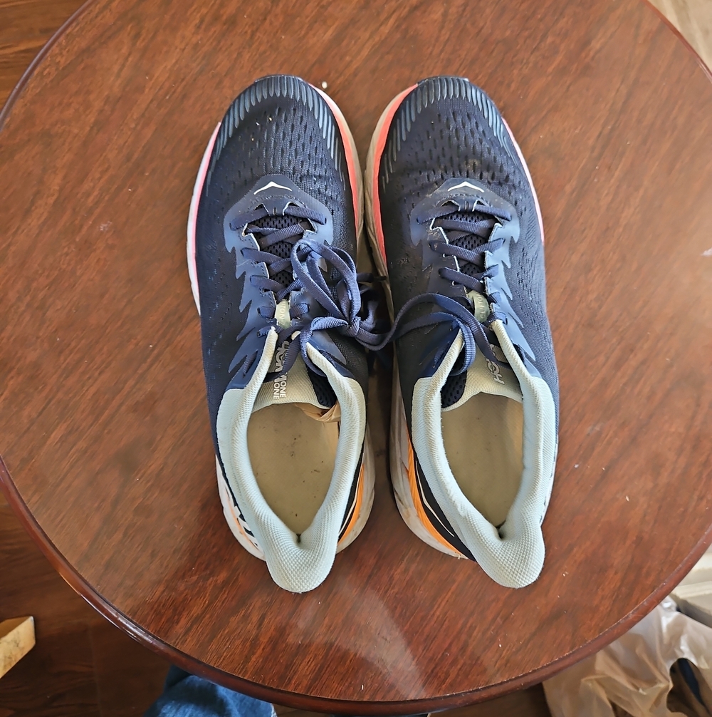 Hoka Men's Navy and Orange Athletic Running Shoes